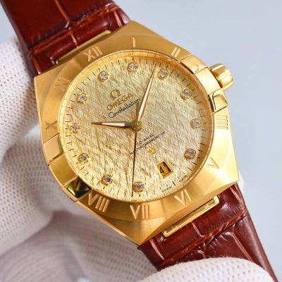 Omega 5th Constellation 39MM 8800 Movement Gold/Rose Gold Case Watch